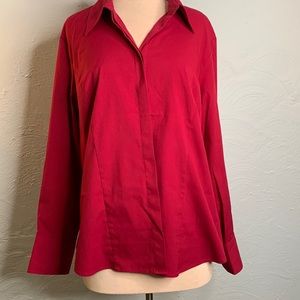 NWOT rich pink button down